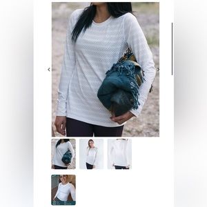 ZYIA White Chill Long T Shirt Breathable Stripe White | Size S